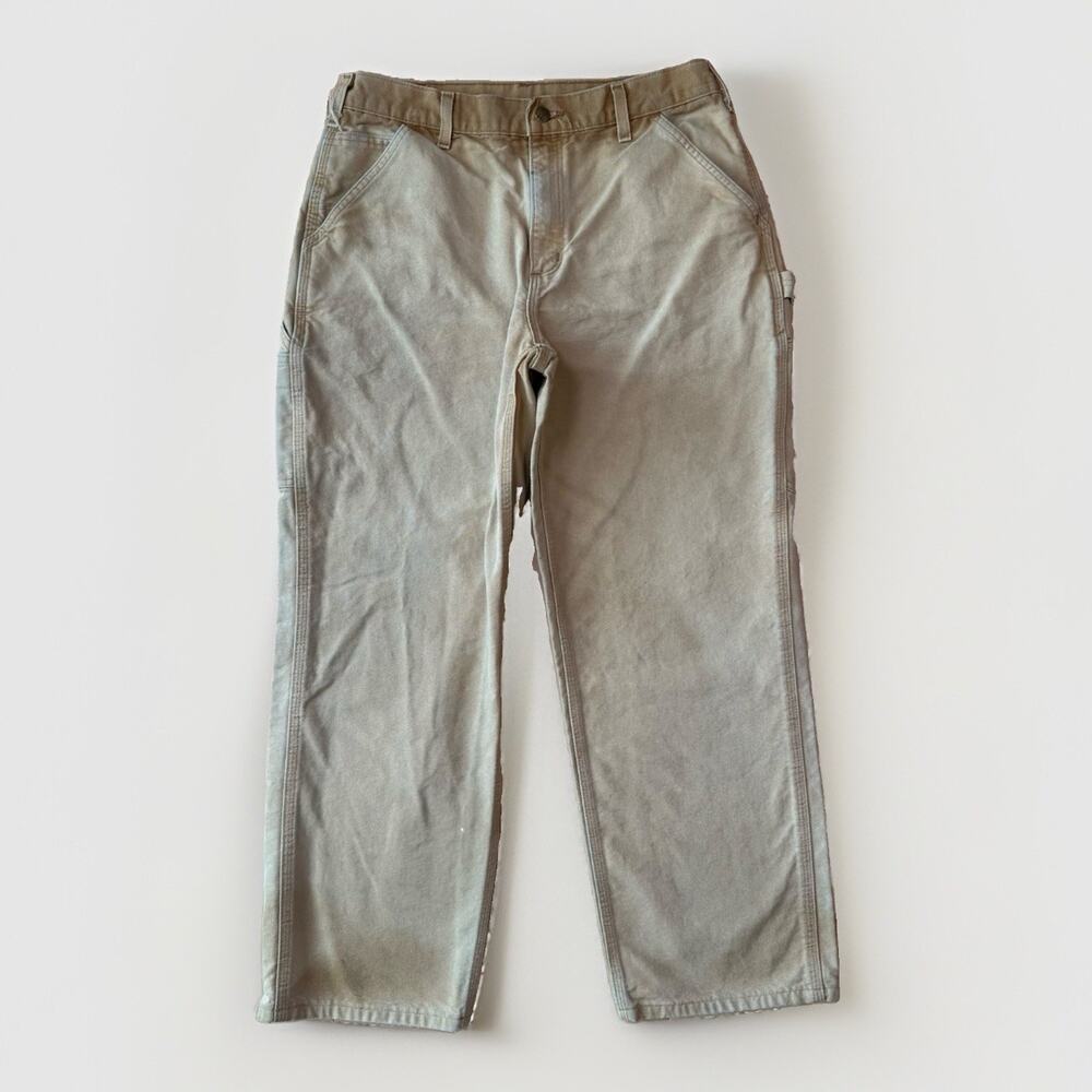 Vintage Carhartt Carpenter Pants 32 Khaki 90s Faded Skater Heavy Workwear